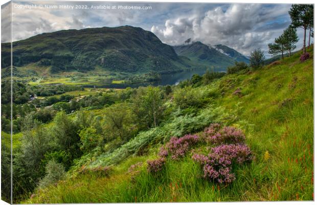 A view of Glenfinnan and Loch Shiel Canvas Print by Navin Mistry