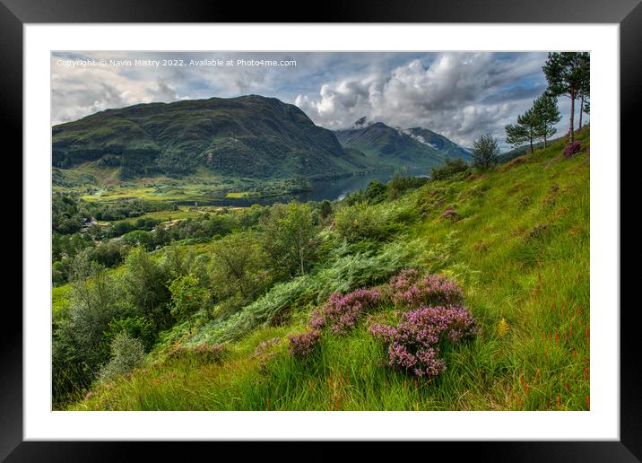 A view of Glenfinnan and Loch Shiel Framed Mounted Print by Navin Mistry