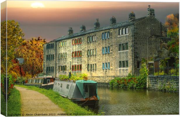 Rochdale Canal Hebden Bridge Canvas Print by Alison Chambers