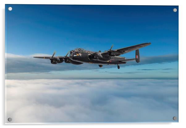 Lancaster Bomber Air to Air Acrylic by J Biggadike