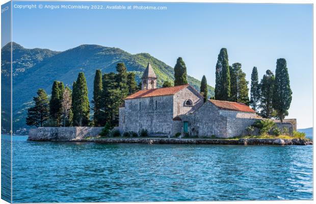 Island of Saint George, Bay of Kotor, Montenegro Canvas Print by Angus McComiskey