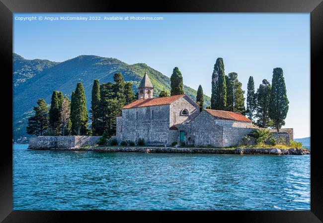 Island of Saint George, Bay of Kotor, Montenegro Framed Print by Angus McComiskey