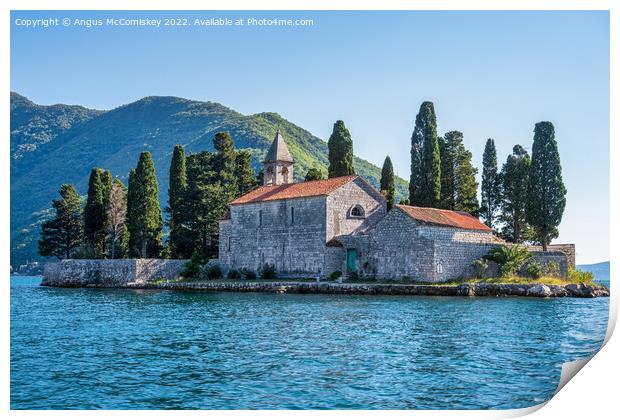 Island of Saint George, Bay of Kotor, Montenegro Print by Angus McComiskey