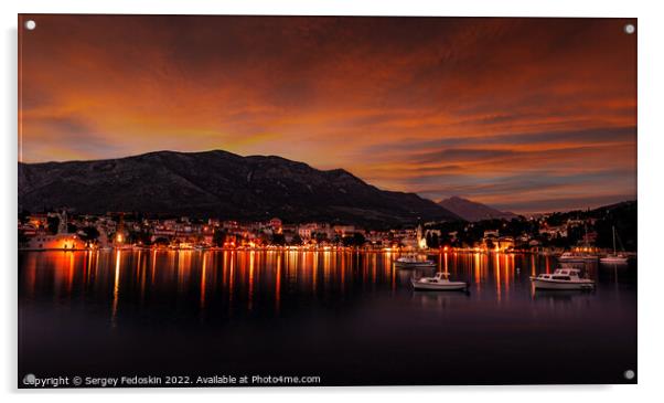 Cavtat - town in Dalmatia, Croatia. Acrylic by Sergey Fedoskin