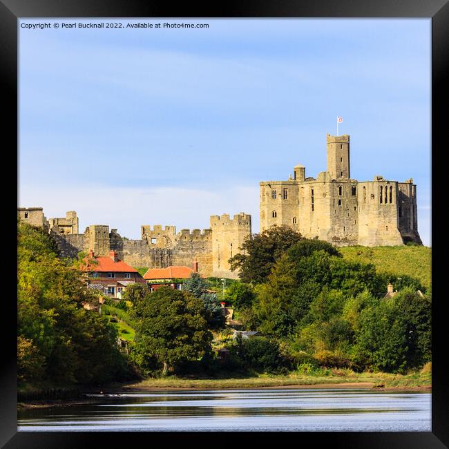 River Coquet and Warkworth Castle Framed Print by Pearl Bucknall