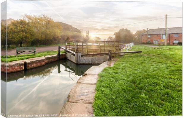 Dilham Canal and Lock in North Walsham Norfolk Canvas Print by Simon Bratt LRPS