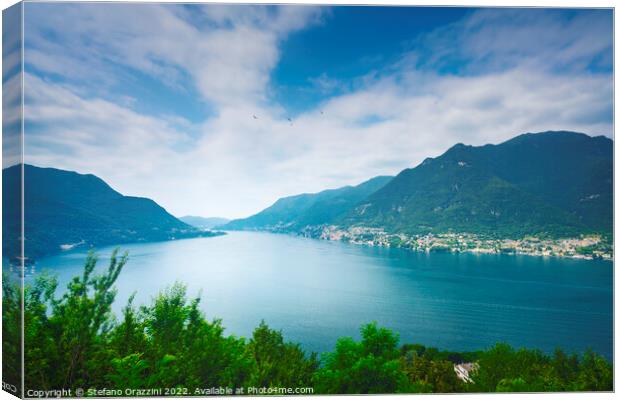 Lake Como panoramic view. Italy Canvas Print by Stefano Orazzini