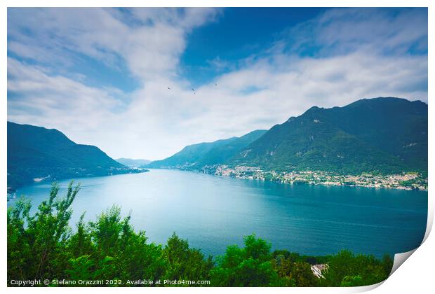 Lake Como panoramic view. Italy Print by Stefano Orazzini