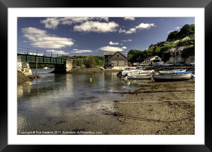 Harbour at Golant Framed Mounted Print by Rob Hawkins