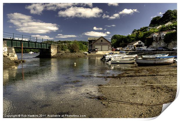 Harbour at Golant Print by Rob Hawkins