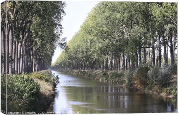 Schipdonk Canal near Damme, Belgium Canvas Print by Imladris 