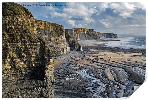 Cliffs Glamorgan Heritage Coast South Wales Print by Nick Jenkins