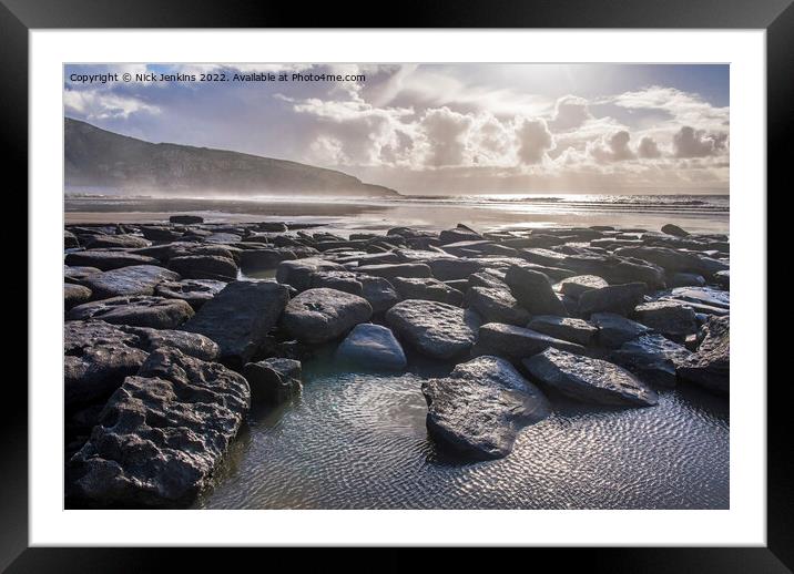 Dunraven Bay, AKASoutherndown Beach ,and Rocks Gla Framed Mounted Print by Nick Jenkins