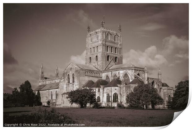 Tewkesbury Abbey Print by Chris Rose