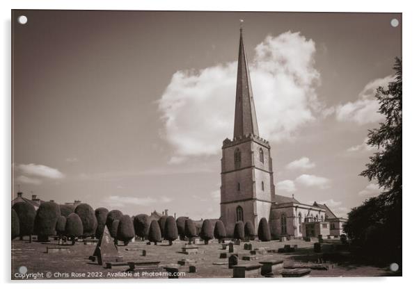 Painswick church Acrylic by Chris Rose