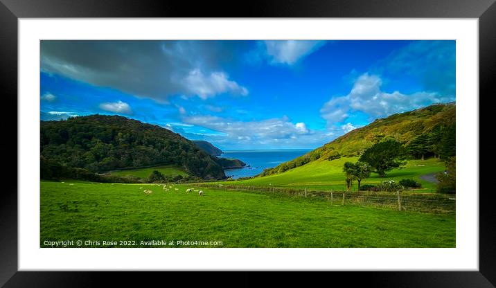 North Devon coastal countryside Framed Mounted Print by Chris Rose