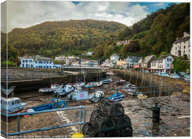 Lynmouth Harbour, North Devon Canvas Print by Chris Rose