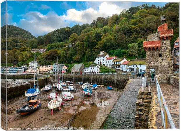Lynmouth Harbour, North Devon. Canvas Print by Chris Rose
