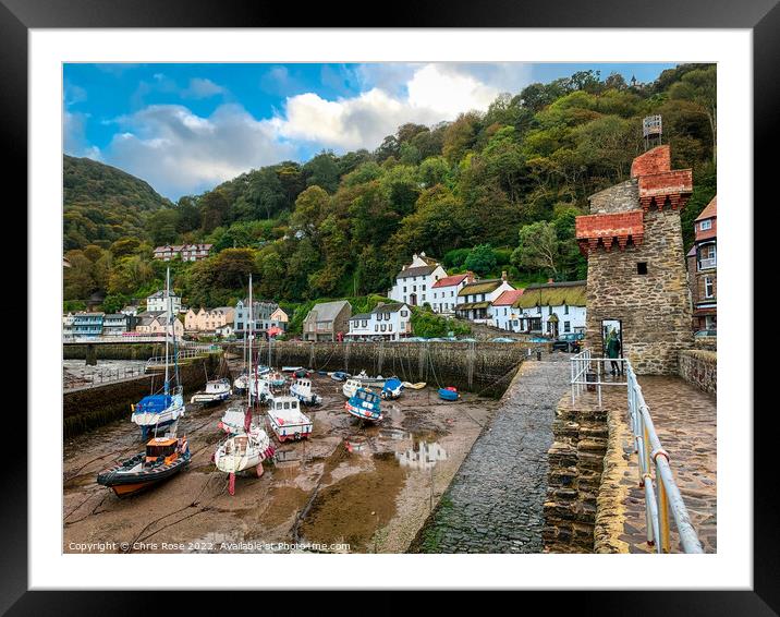 Lynmouth Harbour, North Devon. Framed Mounted Print by Chris Rose