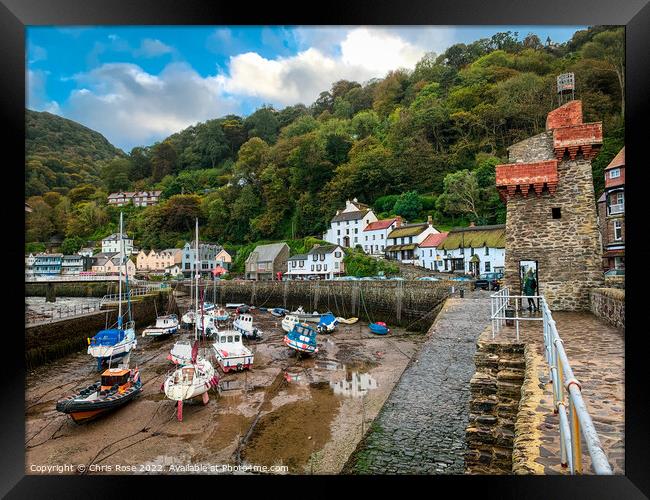 Lynmouth Harbour, North Devon. Framed Print by Chris Rose