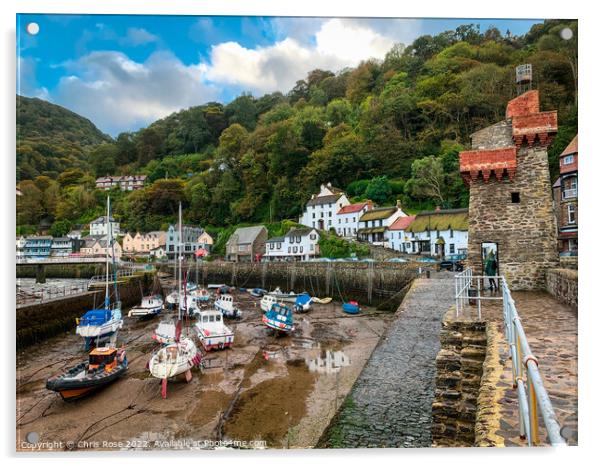 Lynmouth Harbour, North Devon. Acrylic by Chris Rose