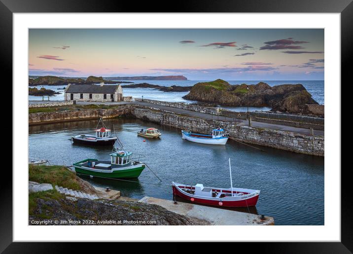 Ballintoy Harbour Framed Mounted Print by Jim Monk
