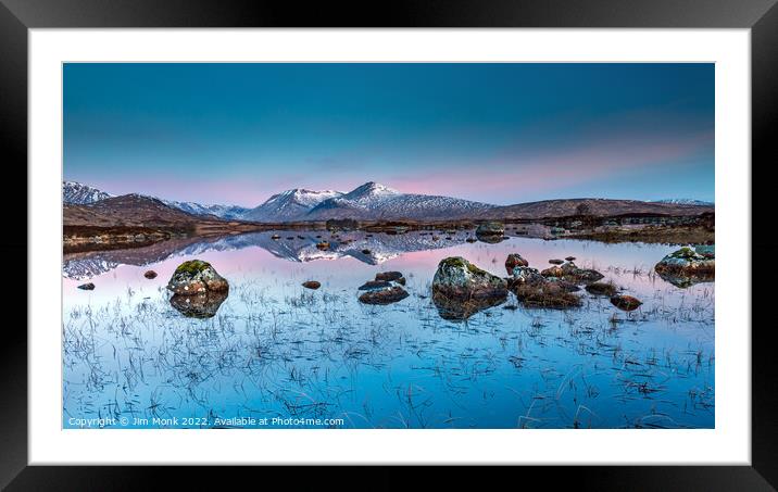 Lochan na h-Achlaise, Rannoch Moor Framed Mounted Print by Jim Monk