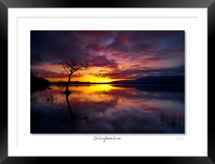 Don't cry because it's over... smile because it happened Framed Mounted Print by JC studios LRPS ARPS