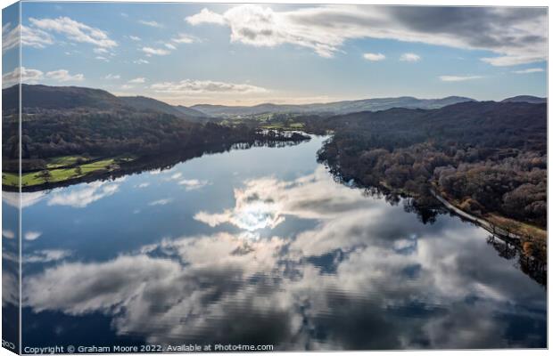Coniston south end aerial view Canvas Print by Graham Moore