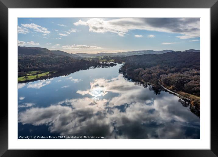 Coniston south end aerial view Framed Mounted Print by Graham Moore