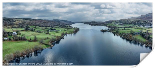 Coniston looking south pan Print by Graham Moore