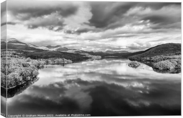 Coniston looking north monochrome Canvas Print by Graham Moore