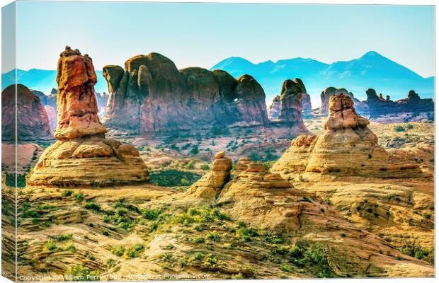 Petrified Sand Dunes Garden Eden Arches National Park Moab Utah Canvas Print by William Perry
