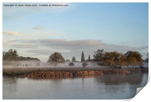 Magical mist early mornings in Surrey Print by Kevin White