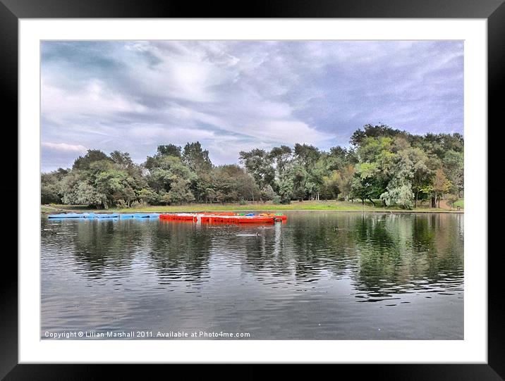 Boating Lake. Framed Mounted Print by Lilian Marshall