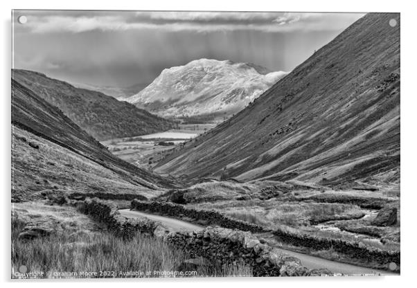 Kirkstone Pass looking north monochrome Acrylic by Graham Moore