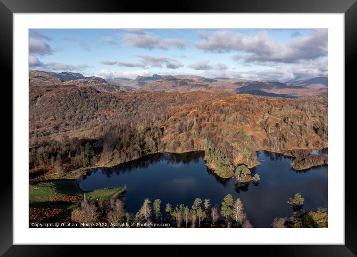 Tarn Hows and Langdale Pikes Framed Mounted Print by Graham Moore