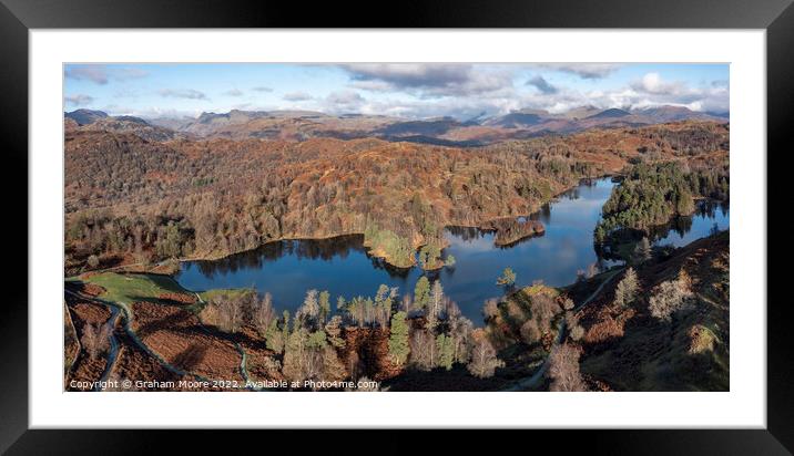 Tarn Hows panorama Framed Mounted Print by Graham Moore
