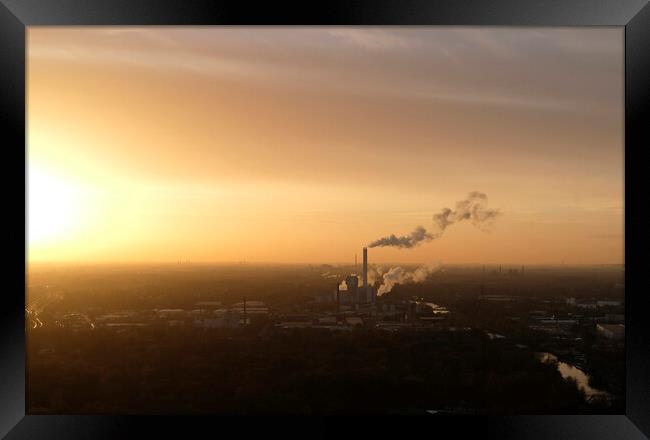 Sunset in the Ruhr region, Germany's main industrial area Framed Print by Lensw0rld 