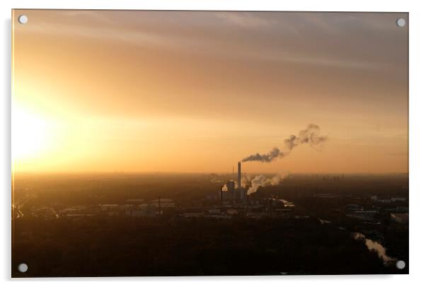 Sunset in the Ruhr region, Germany's main industrial area Acrylic by Lensw0rld 