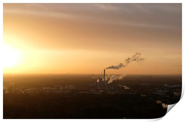 Sunset in the Ruhr region, Germany's main industrial area Print by Lensw0rld 