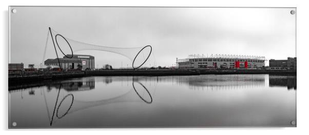 The Riverside and Temenos Sculpture Acrylic by Apollo Aerial Photography