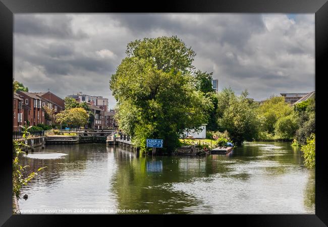 Entrance to Blake's Lock, River Kennet, Framed Print by Kevin Hellon