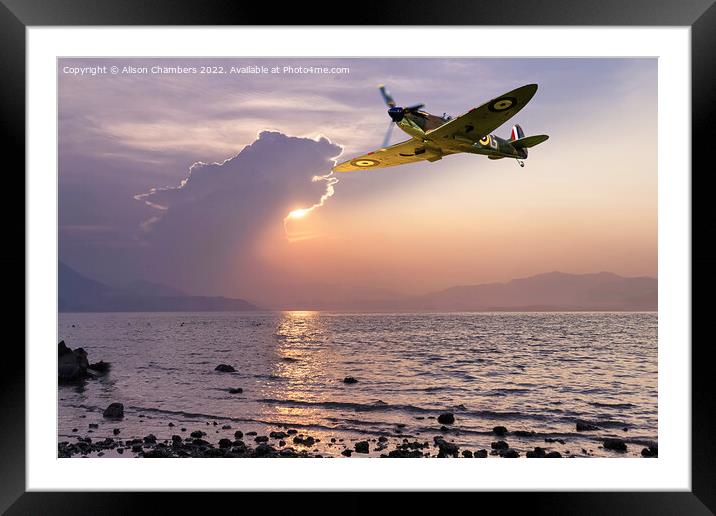 Supermarine Spitfire Framed Mounted Print by Alison Chambers