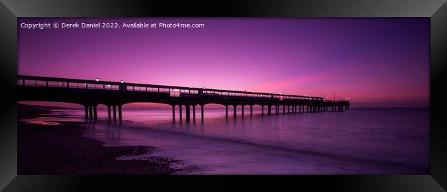 Boscombe Pier Sunrise (panoramic) Framed Print by Derek Daniel