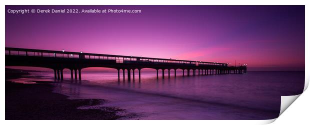 Boscombe Pier Sunrise (panoramic) Print by Derek Daniel