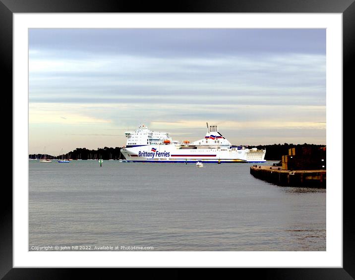 Brittany ferry Framed Mounted Print by john hill