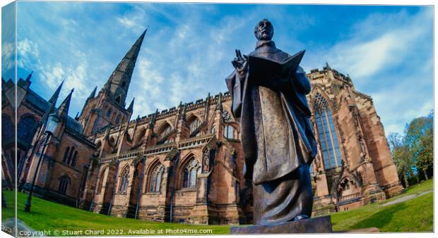 Lichfield cathedral Canvas Print by Stuart Chard