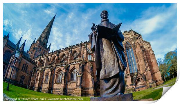 Lichfield cathedral Print by Travel and Pixels 