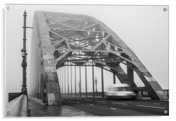 Tyne Bridge In The Fog Acrylic by Apollo Aerial Photography